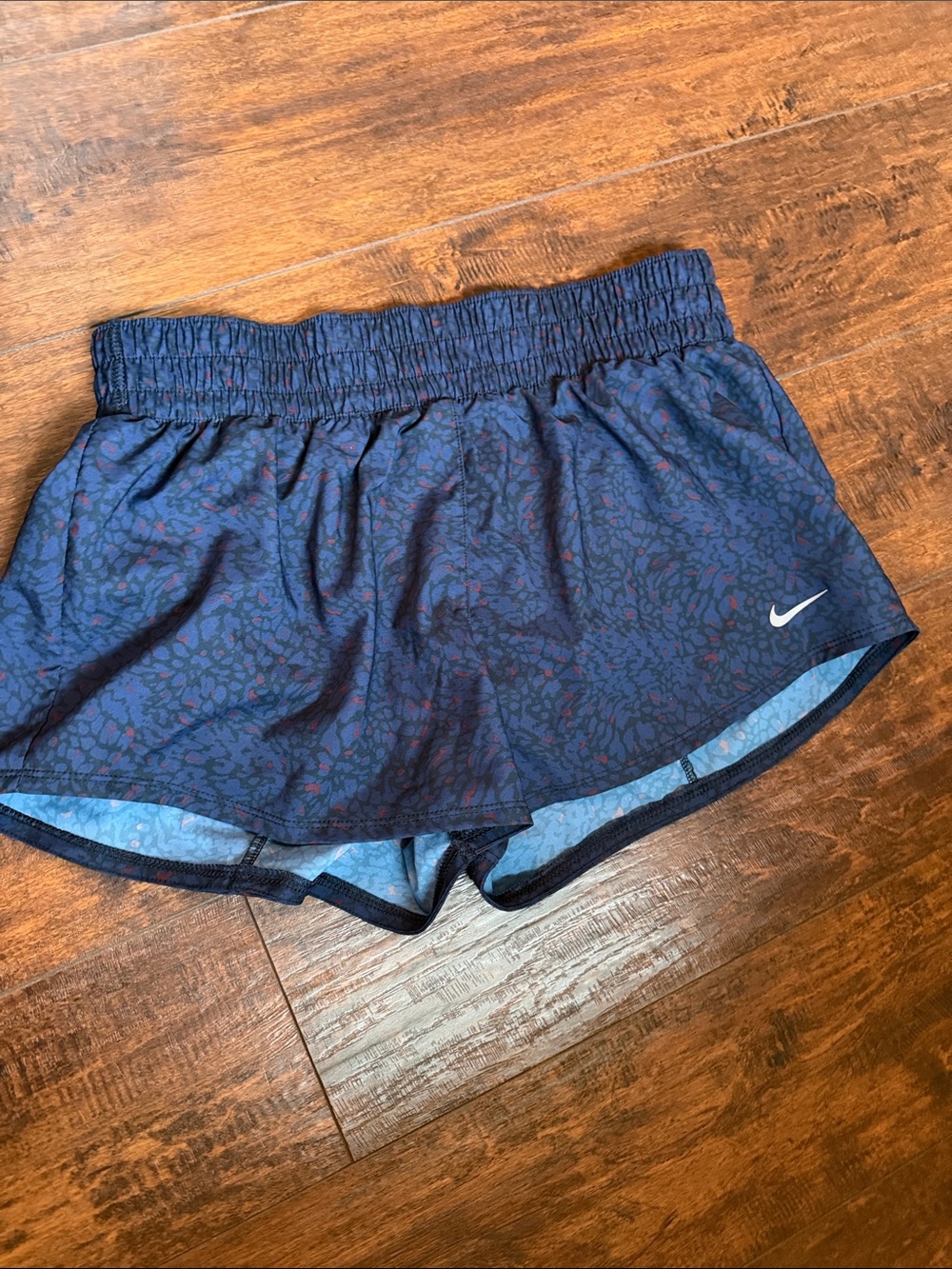 Nike Women’s Navy Shorts with Subtle Maroon Print
